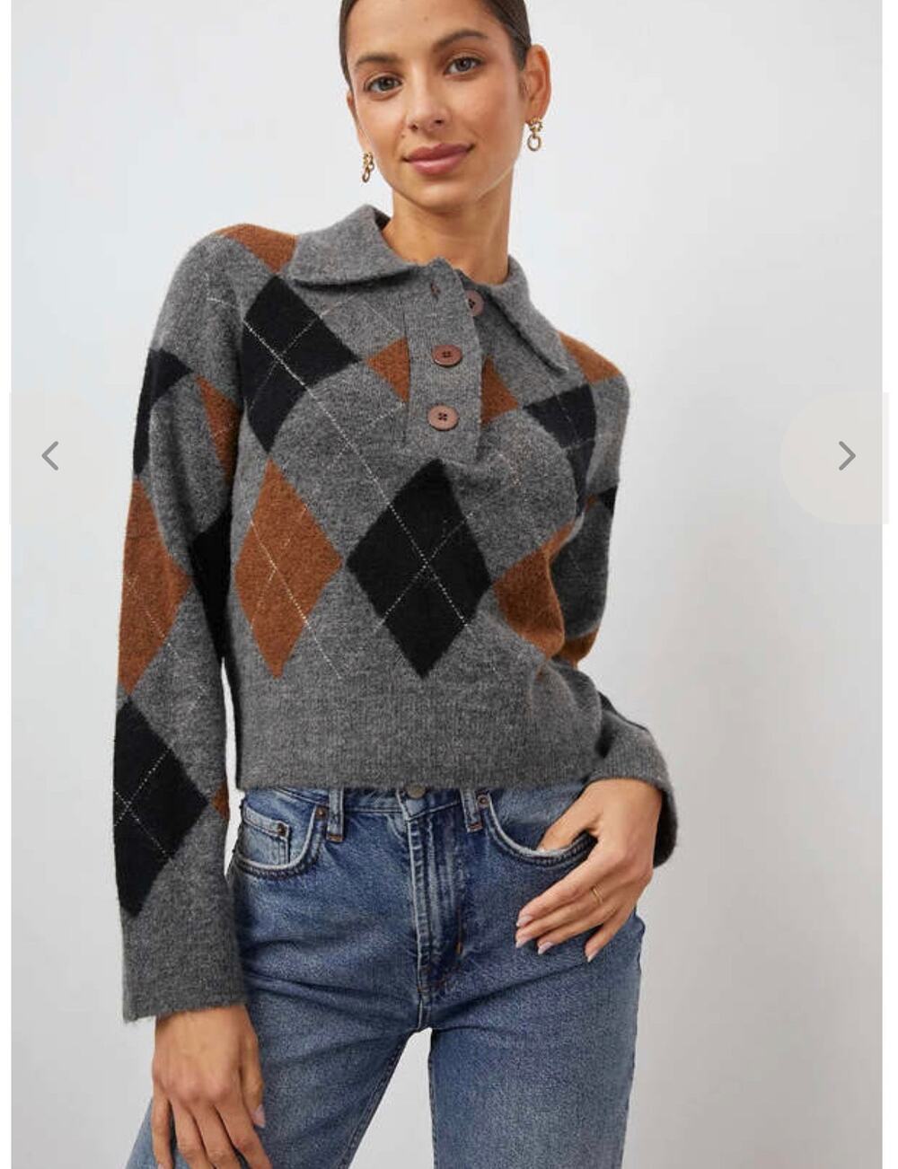 $239 Rails Shae Sweater Argyle pullover 
Size small